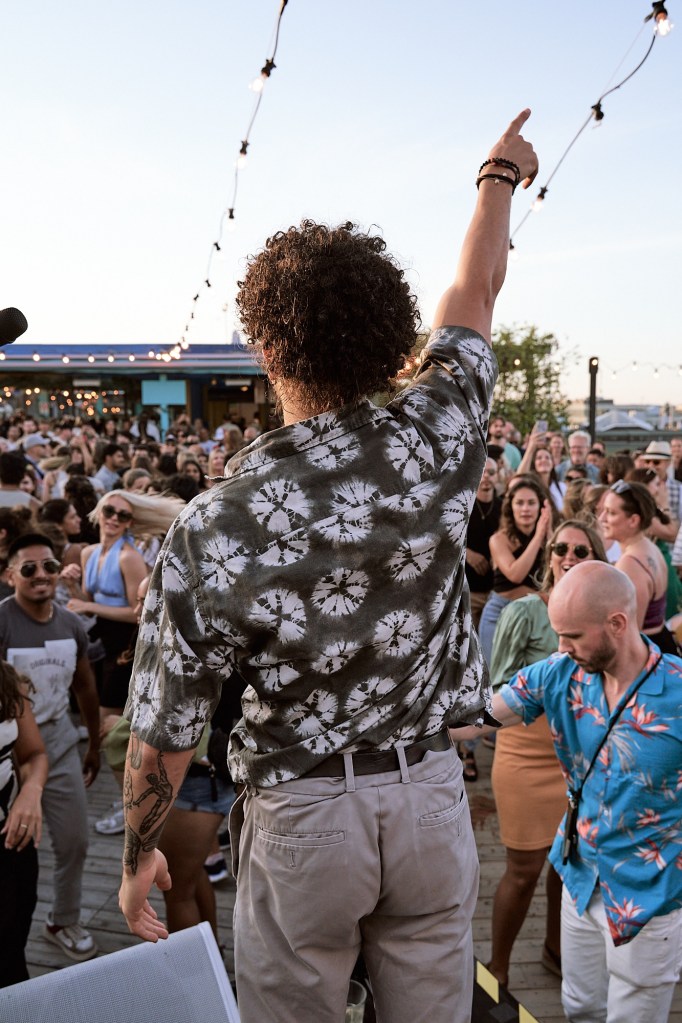 Alex Trapaga with crowd